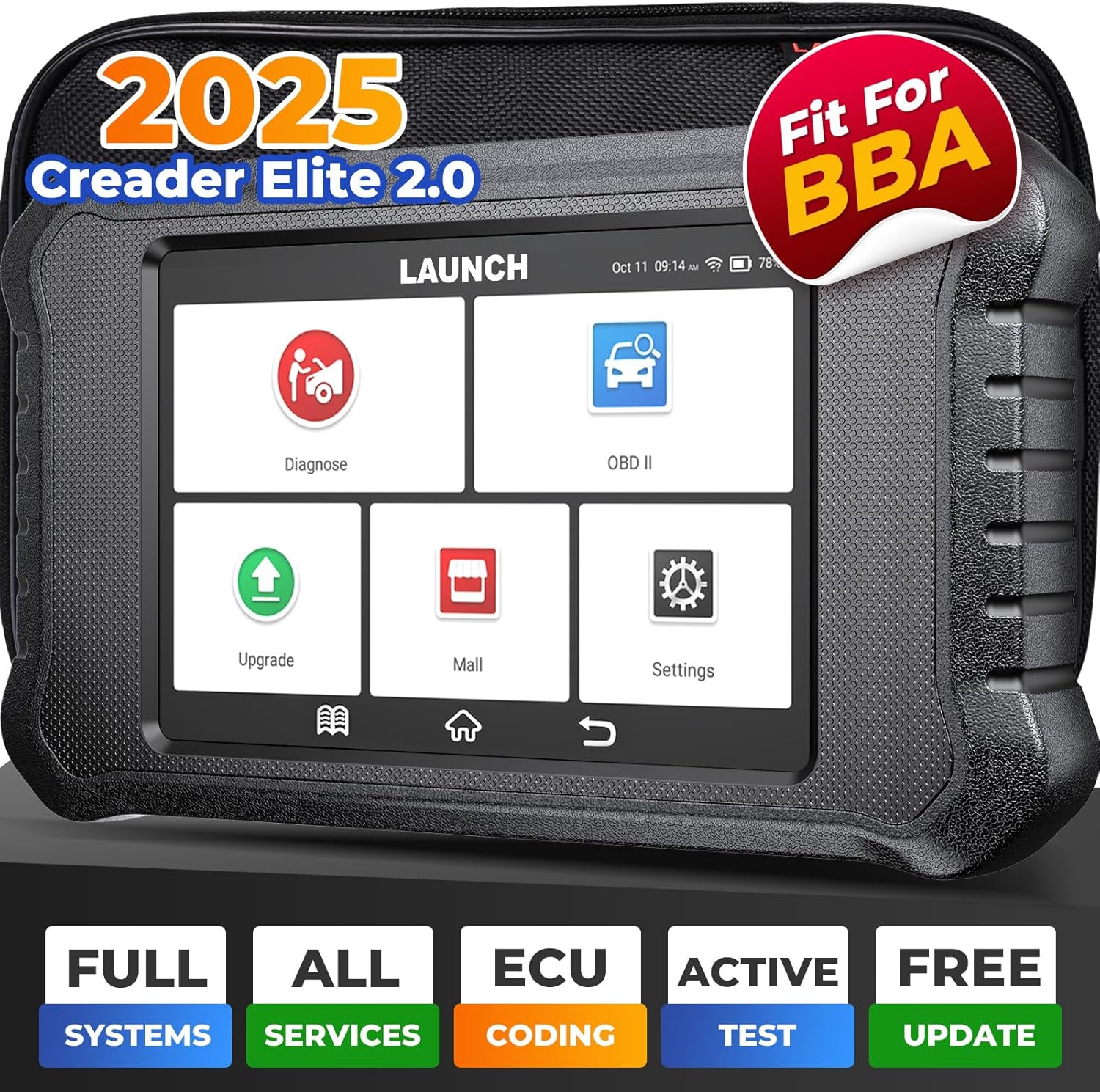 LAUNCH X431 Creader Elite 2.0 BBA OBD2 bil scanner til BMW, Mercedes-Benz, VW, Audi, Maybach, Mini, RollsRoyce - LifafaDenmark Aps