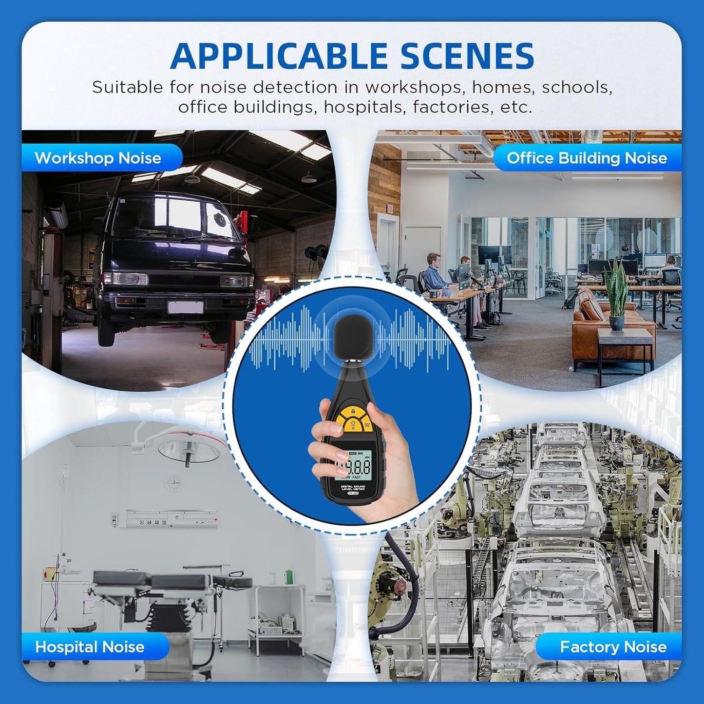 Autool TN201 Decibel måler Lyd niveau måler Støj decibel måler - LifafaDenmark Aps