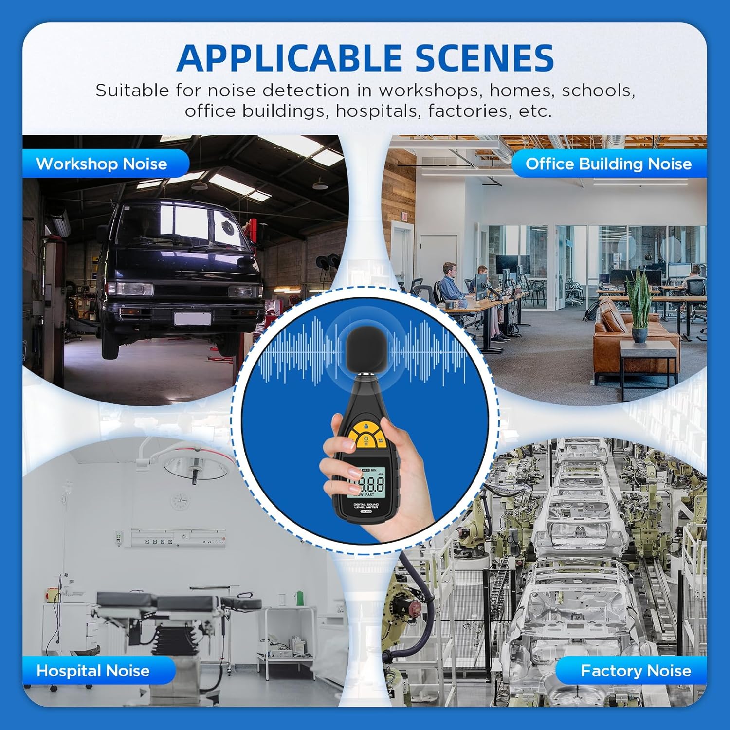 Autool TN201 Decibel måler Lyd niveau måler Støj decibel måler - LifafaDenmark Aps