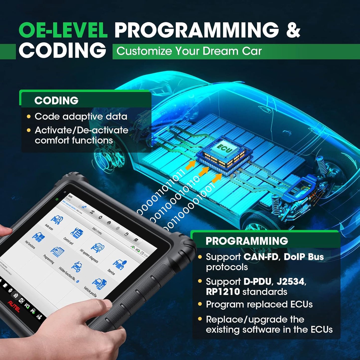 Autel MaxiSYS Ultra EV scanner med EVDiag-kit, højspændings system&nbsp; og batteri pakke analyse, 5-i-1 VCMI, ECU-programmering - LifafaDenmark Aps