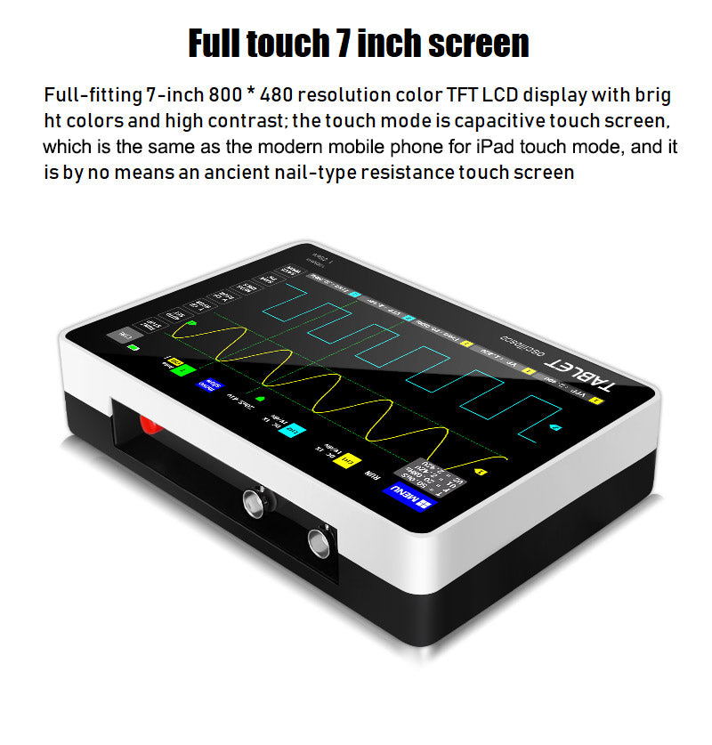 100MHz 1GSas Tablet Oscilloskop 2Ch 7'' Touch Screen + P4100 Probe - LifafaDenmark Aps