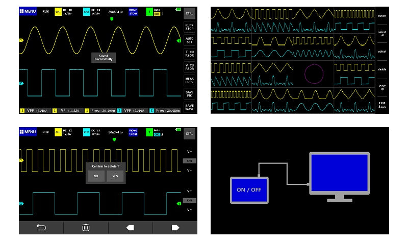 100MHz 1GSas Tablet Oscilloskop 2Ch 7'' Touch Screen + P4100 Probe - LifafaDenmark Aps