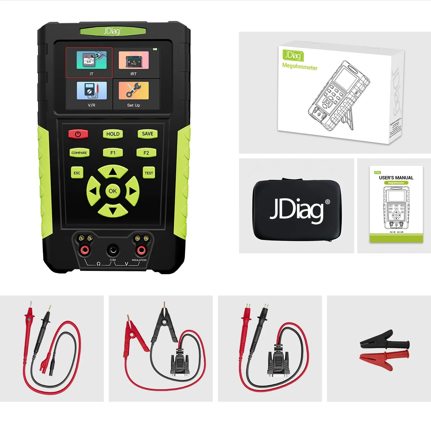 JDiag EV001 Isolations  og Modstands tester Specialiseret til Diagnose af Nye Energi biler - LifafaDenmark Aps
