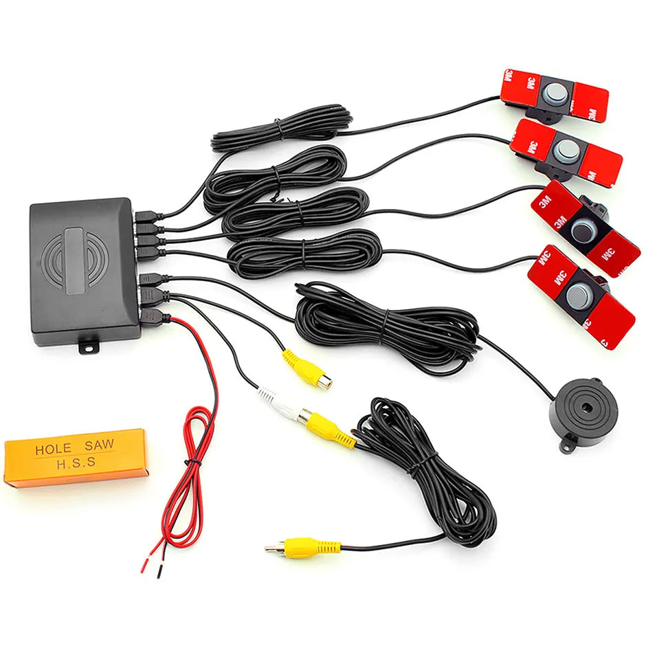 CVBS 16 mm flade sensorer synlige biler med dobbelt kerne-CPU, video parkerings sensor, bak assistance, radar, afstands alarm system - LifafaDenmark Aps