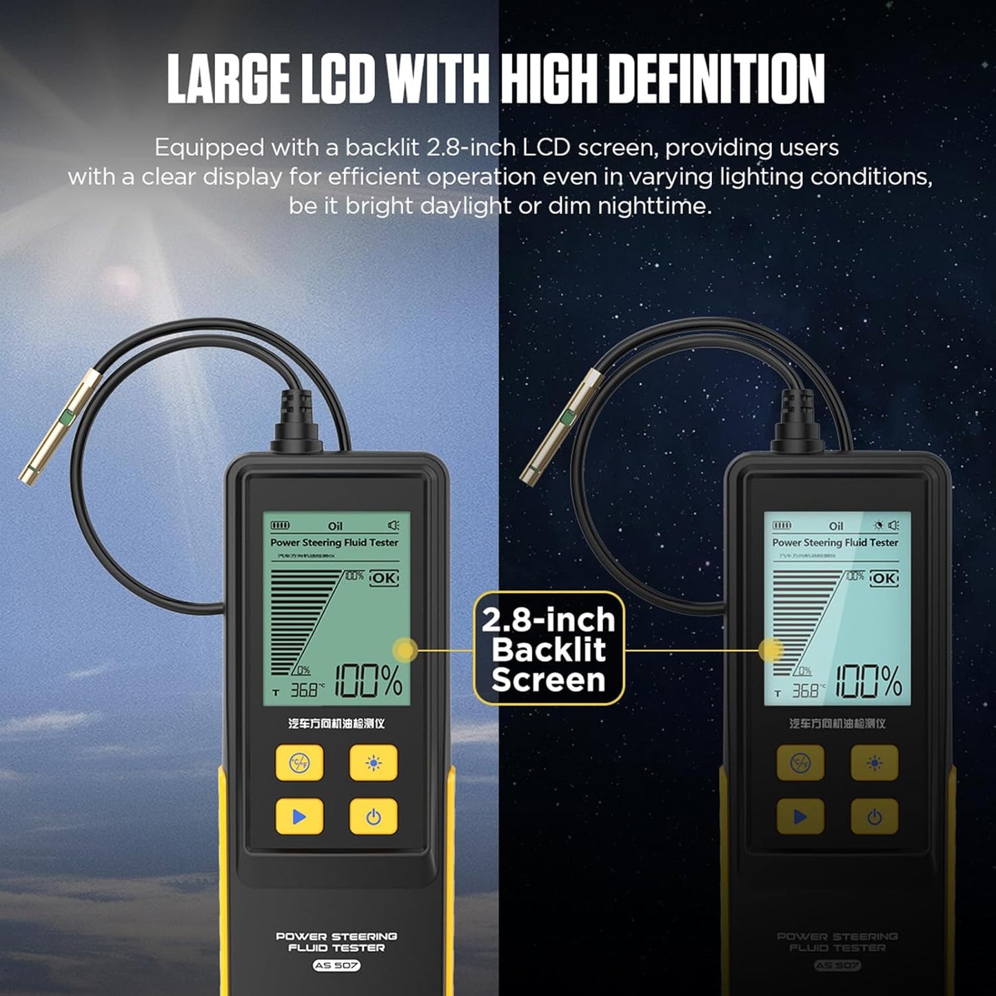 Power Steering Fluid Tester Autool AS507 Automatisk kontrol af servostyrings olie kvalitet, - LifafaDenmark Aps
