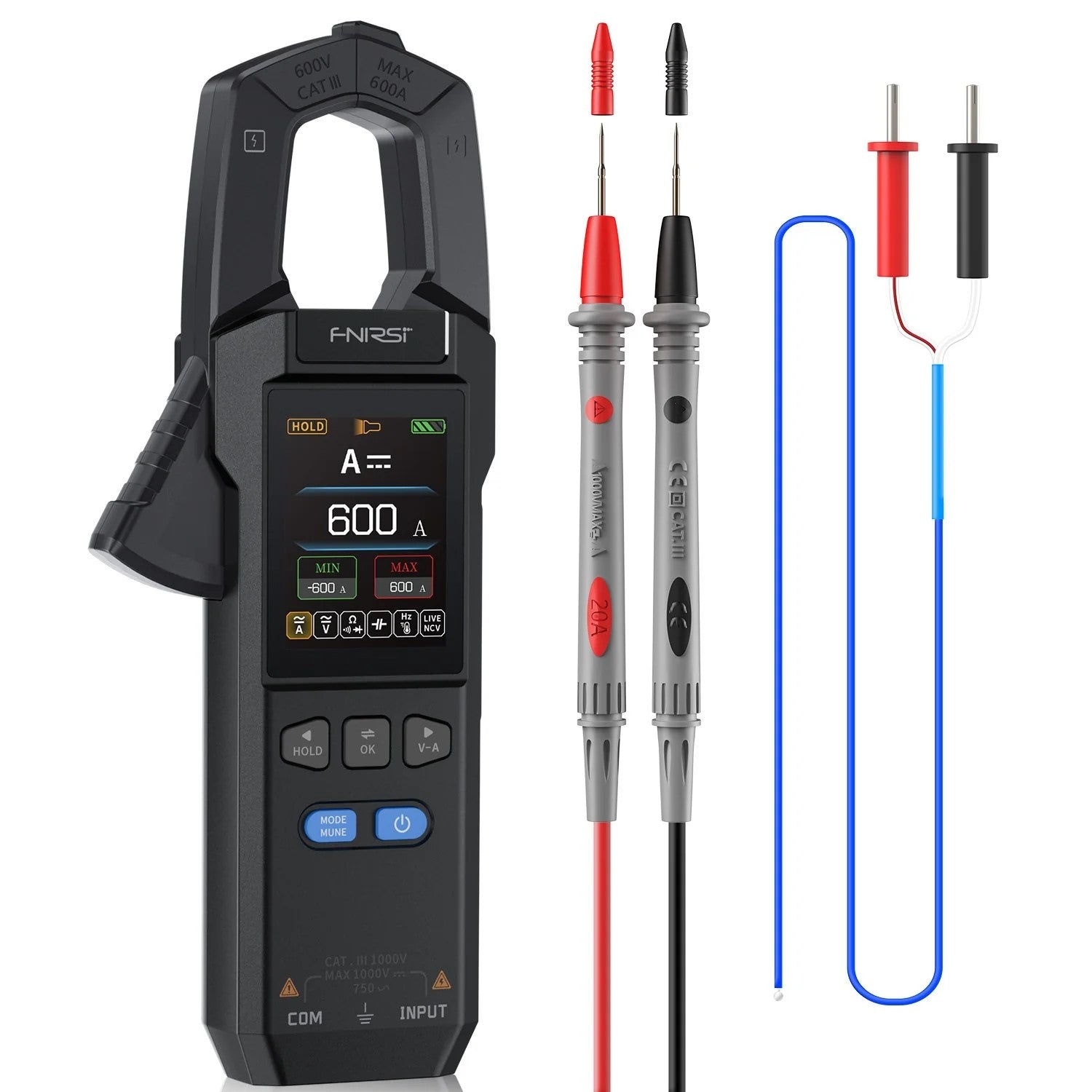 DC AC Current Clamp Meter 10000 Counts Digital Multimeter 600A Amperim