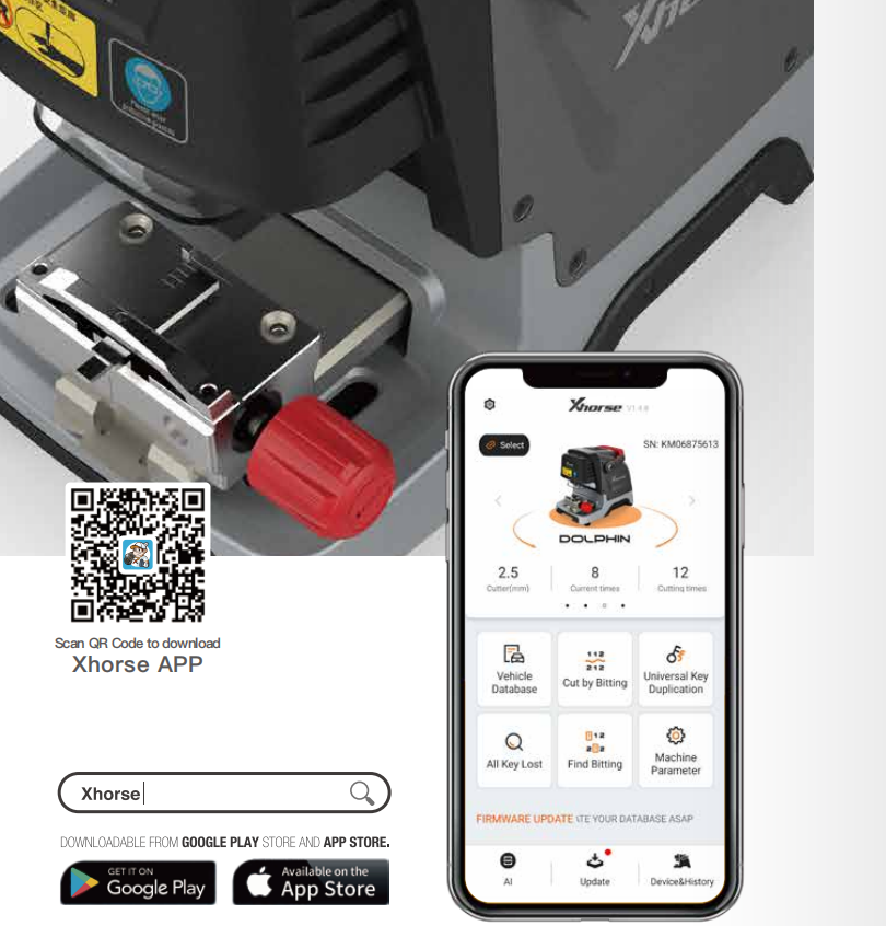 Xhorse Dolphin XP-005 XP005 Automatisk nøgle skære maskine til alle tabte nøgler med indbygget batteri fungerer på IOS og Android