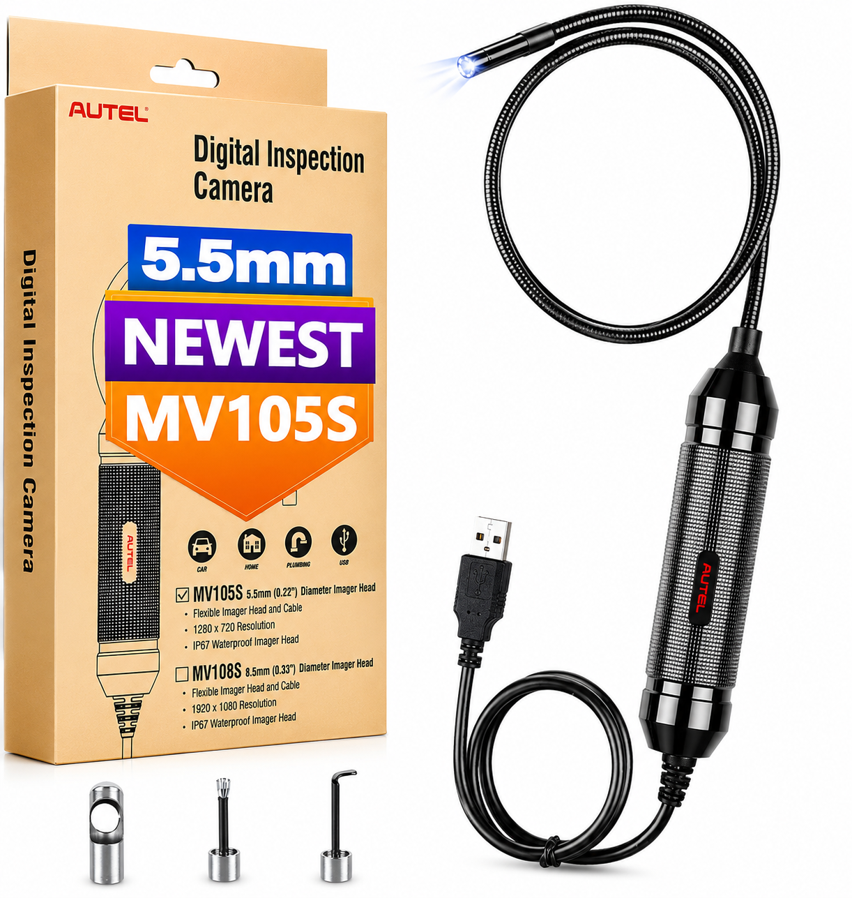 Autel MaxiVideo MV105S digitalt inspektions kamera - LifafaDenmark Aps