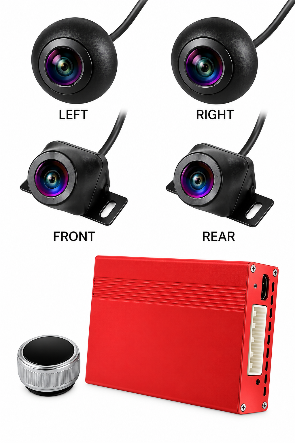 360 Degree Car Surround 3D Bird View Panorama 4 kameraer Optager Parkerings system - LifafaDenmark Aps