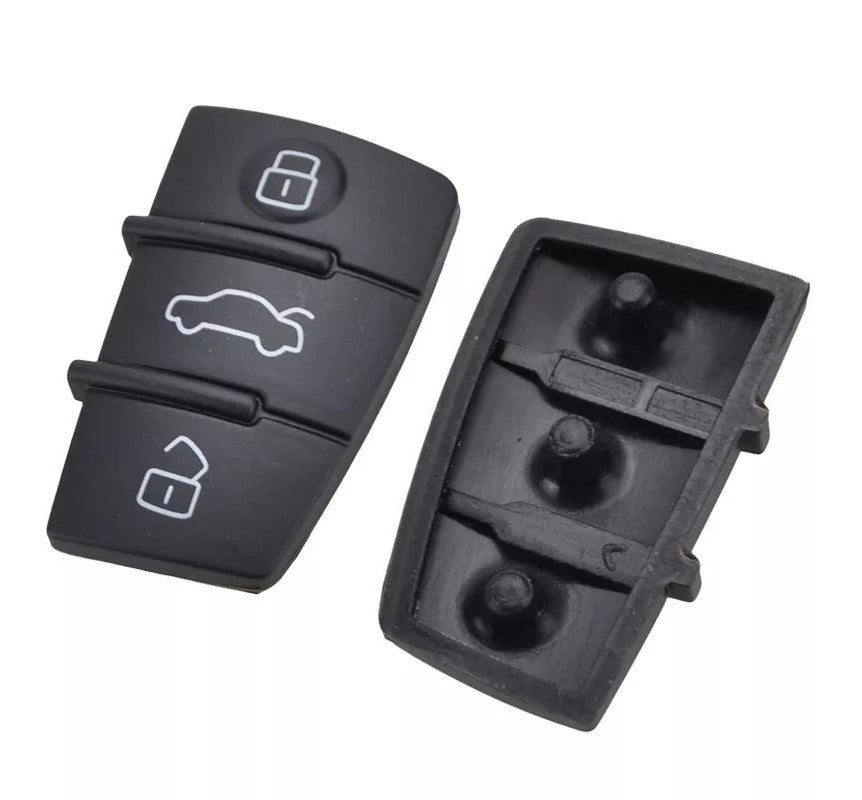 Til Audi nøglefob med 3 knapper, gummipude, udskiftning til A1 A3 A4 A6 S3 S4 TT Q3 - LifafaDenmark Aps