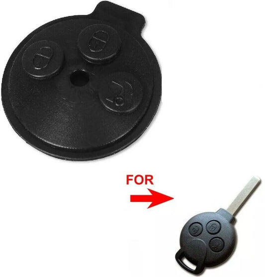Til Smart Car Key Fob 3-knaps gummipude Mercedes Forfour Fortwo City fjernbetjening - LifafaDenmark Aps