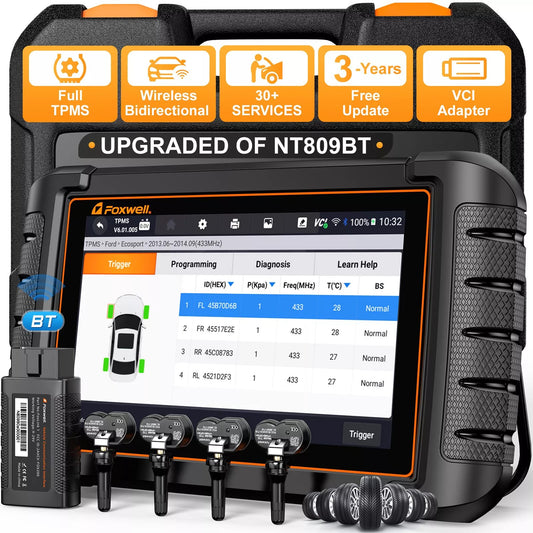 Foxwell NT809TS TPMS, Bi-directional All System Car OBD2 Diagnostic Scanner Code Reader