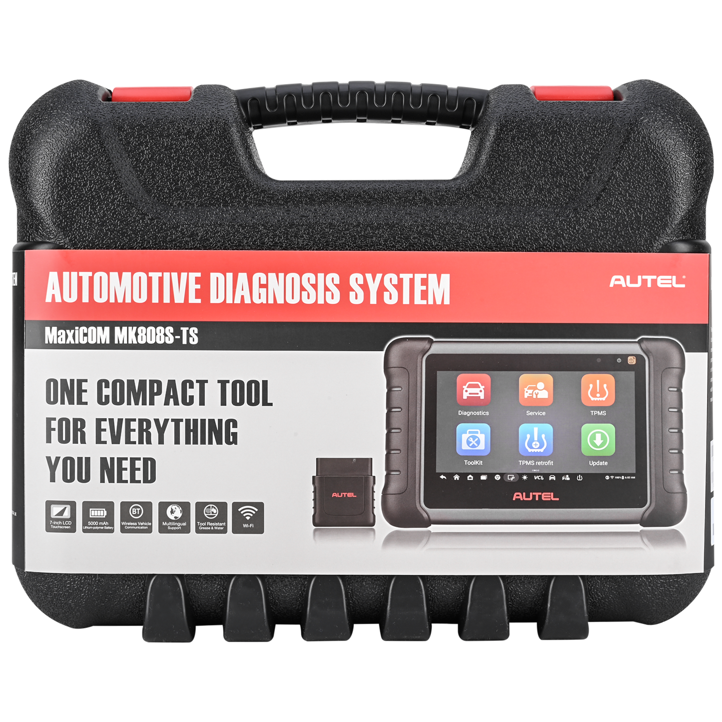 Autel MaxiCOM MK808S-TS OBD2 scanner med tovejstest, 28 servicer, 150 mærker, TPMS-programmering