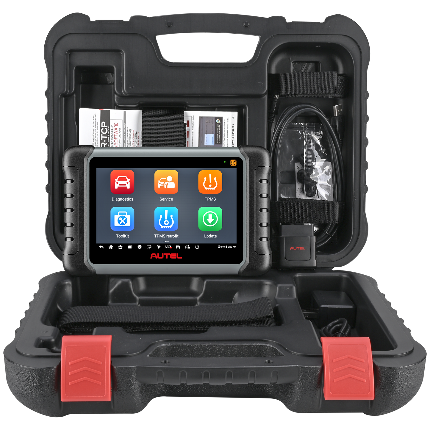 Autel MaxiCOM MK808S-TS OBD2 scanner med tovejstest, 28 servicer, 150 mærker, TPMS-programmering