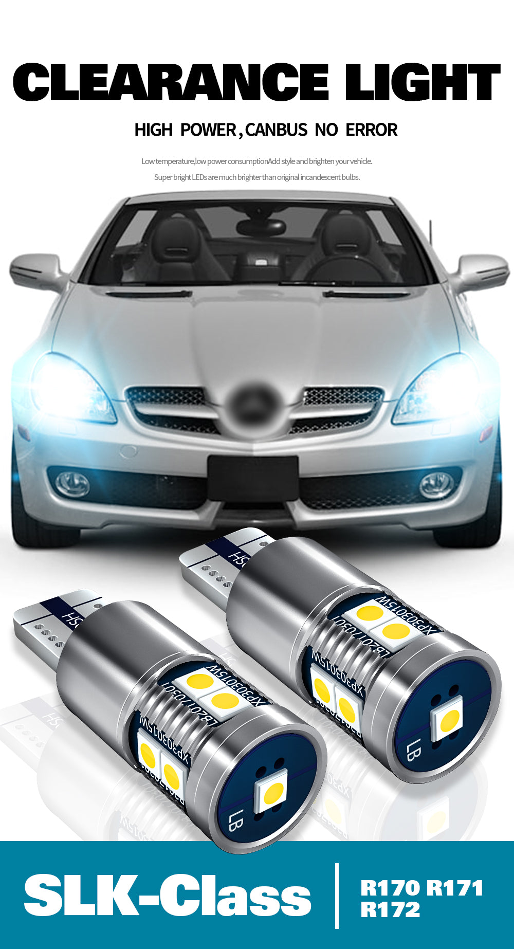 2stk LED Parkerings lys til Mercedes Benz SLK Class R170 R171 R172 - LifafaDenmark Aps