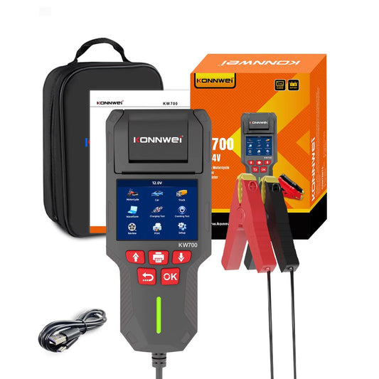 KONNWEI KW700 Professionel 12V 24V Bil batteri tester Indbygget med Printer