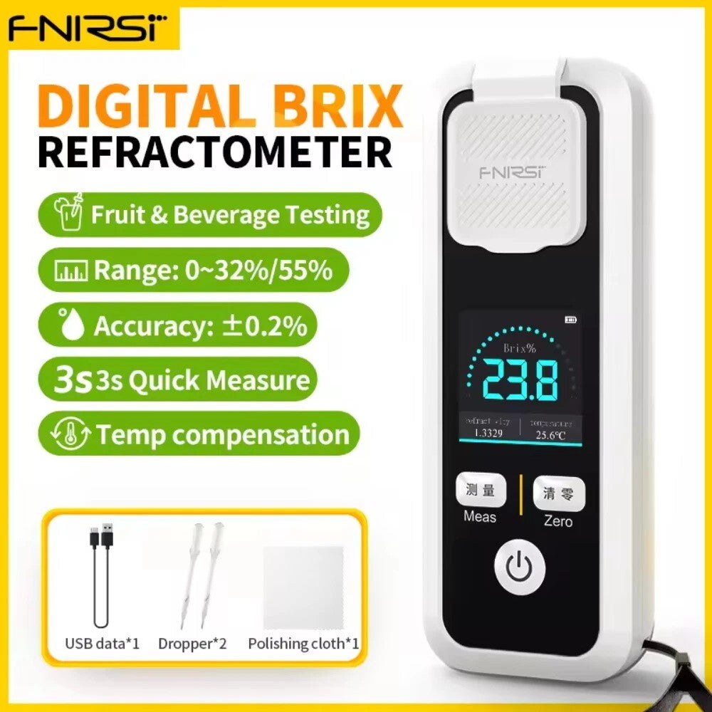 FNIRSI JBM-20 Digital Brix Refraktometer Genopladelig Sukker indholds måler - LifafaDenmark Aps