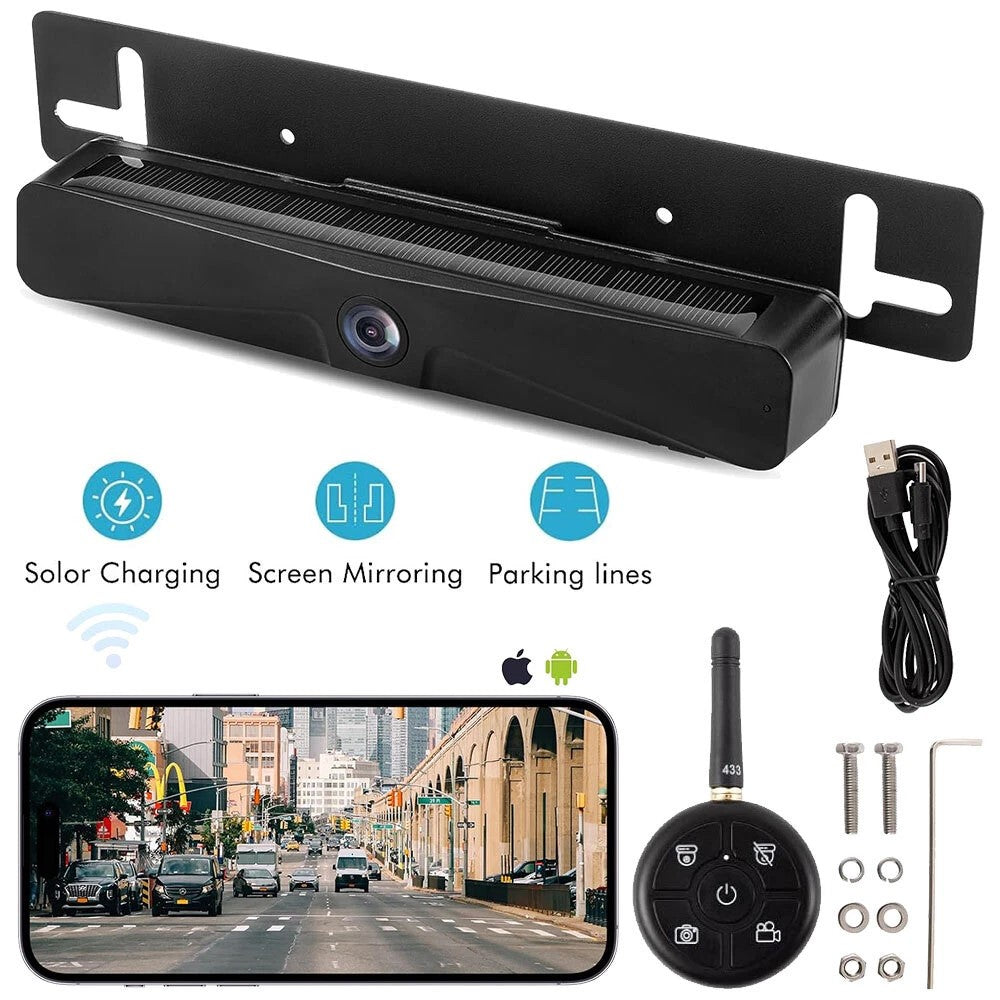 WiFi Trådløst Solar HD 1080P Bakkamera med Indbygget 4800mAh Batteri - LifafaDenmark Aps