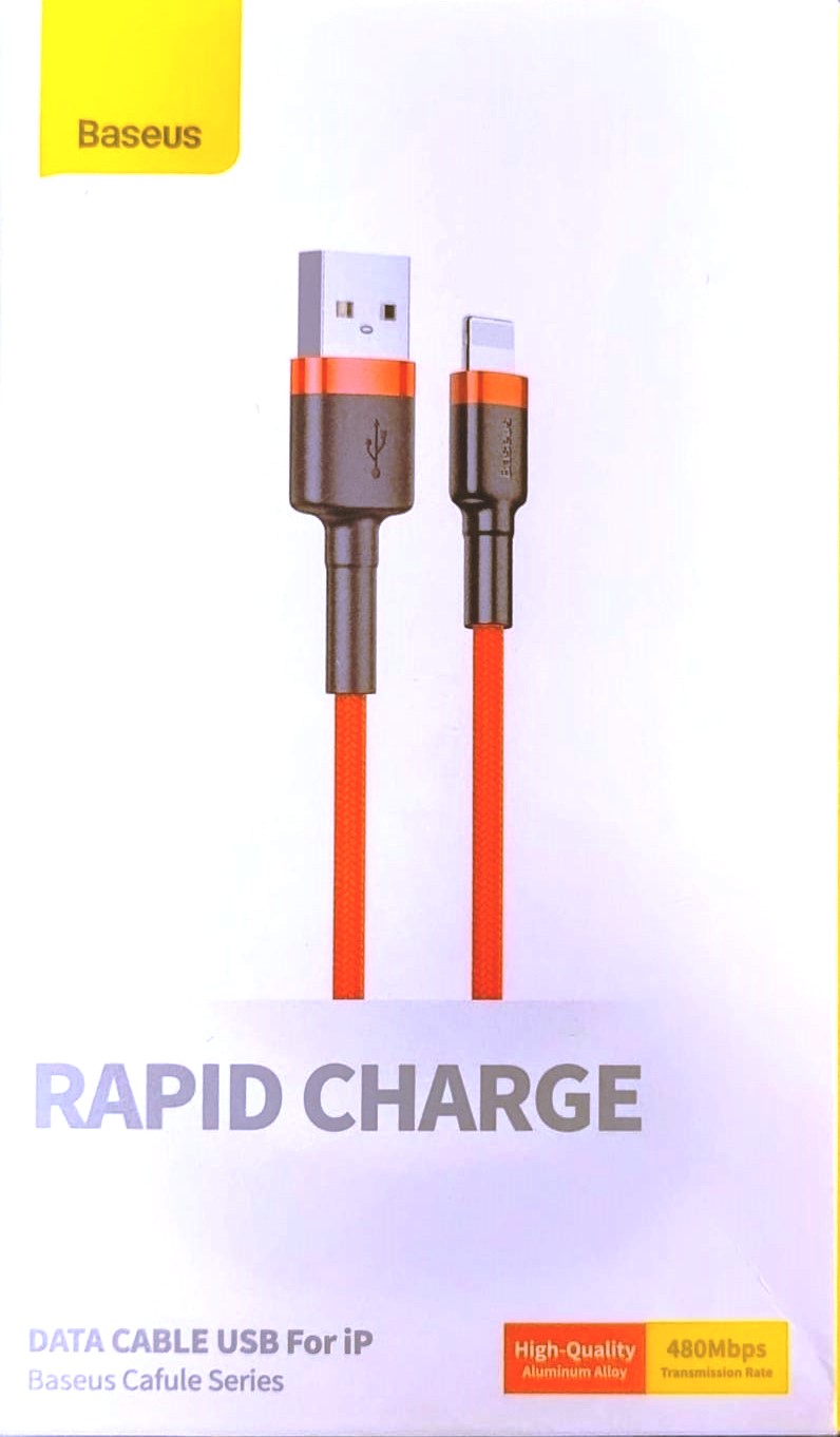 Baseus Cafule-seriens kabel til iPhone USB-A til Lightning 1.5A hurtig opladning og 480 Mbps høj hastigheds data overførsel - LifafaDenmark Aps