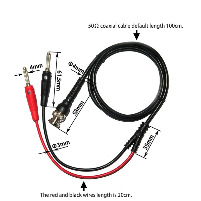 BNC Q9 hanstik til dobbelt 4 mm stabelbart banan stik test lednings kabel