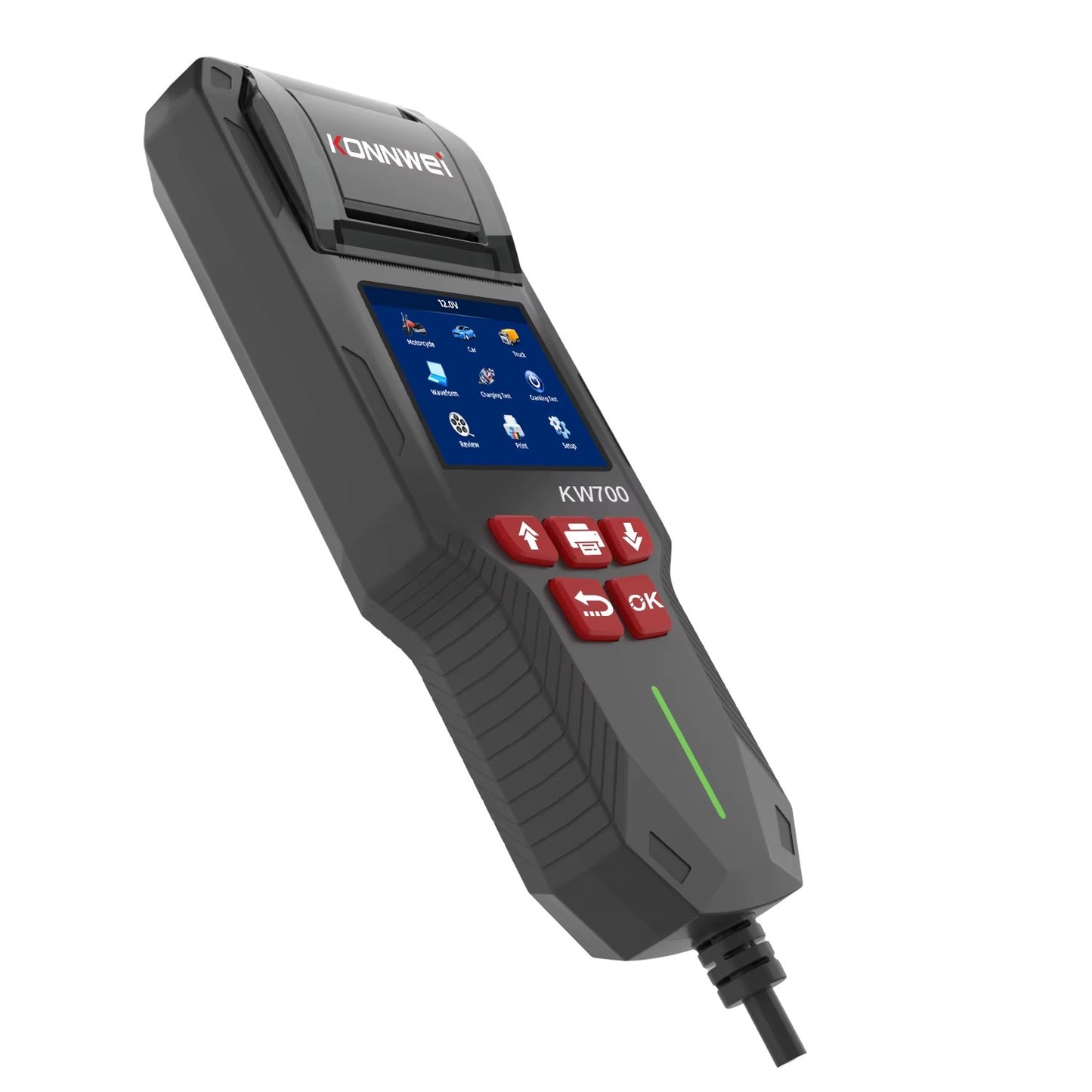KONNWEI KW700 Professionel 12V 24V Bil batteri tester Indbygget med Printer