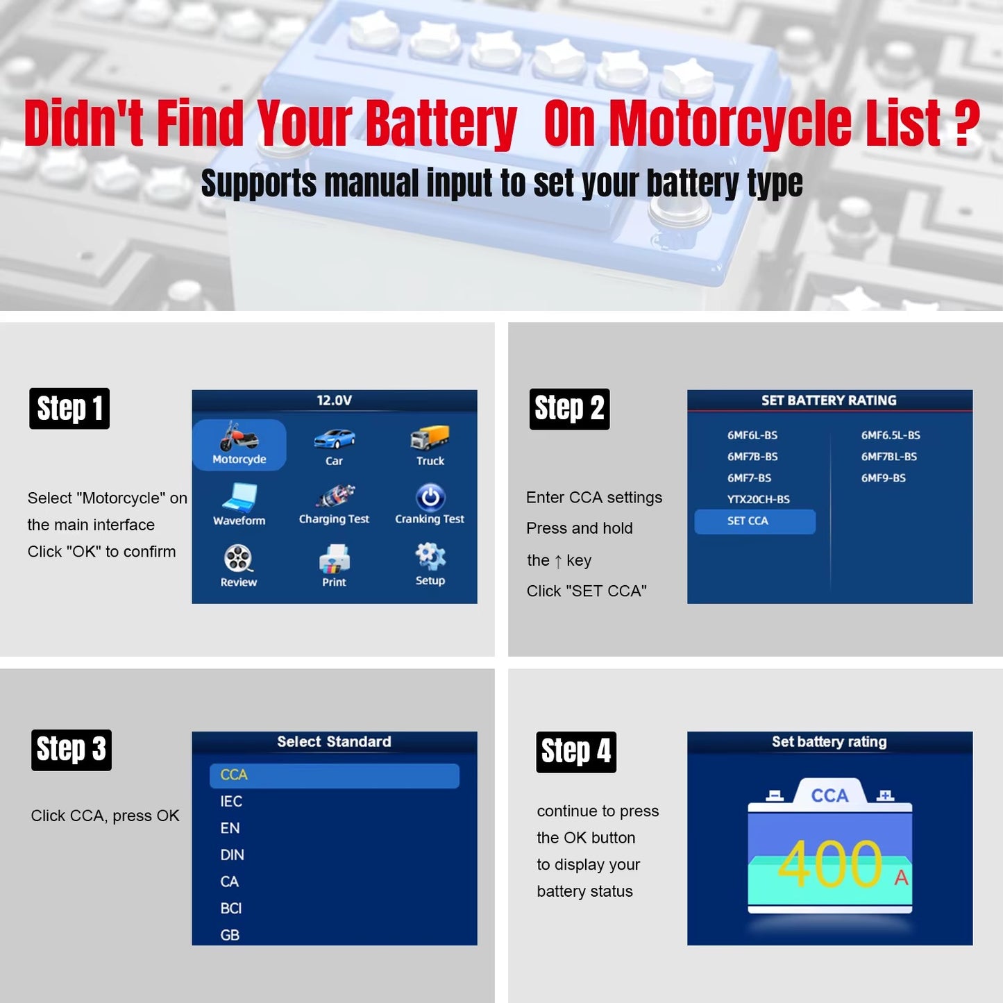 KONNWEI KW700 Professionel 12V 24V Bil batteri tester Indbygget med Printer