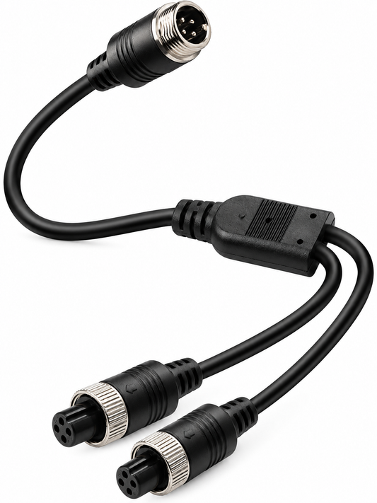 1 han til 2 hun konverter bil video 4 benet forlænger kabel adapter til luftfart - LifafaDenmark Aps