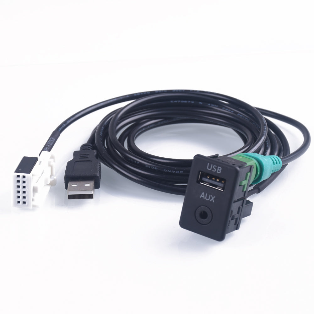 AUX USB til VW Golf Jetta Mk6 Eos Polo Mk5 RNS510 RNS315 Armlæns porte Kontakt - LifafaDenmark Aps