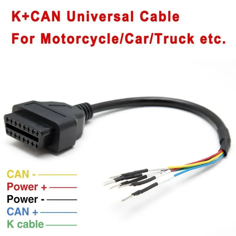 Universal Motorcykel OBD2 Diagnostisk Kabel K+CAN 16Pin Jumper Tester Forlænger kabel - LifafaDenmark Aps