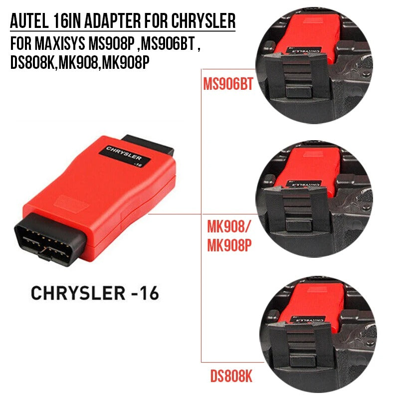 OBDI til OBDII Autel 16 pin adapter til Chrysler - LifafaDenmark Aps