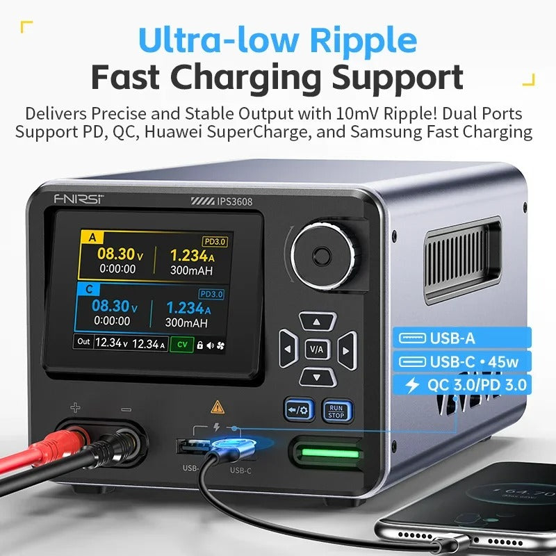 Fnirsi IPS3608 Højtydende CNC DC Justerbar Spændings regulator Strømforsyning med Uplink Funktion - LifafaDenmark Aps
