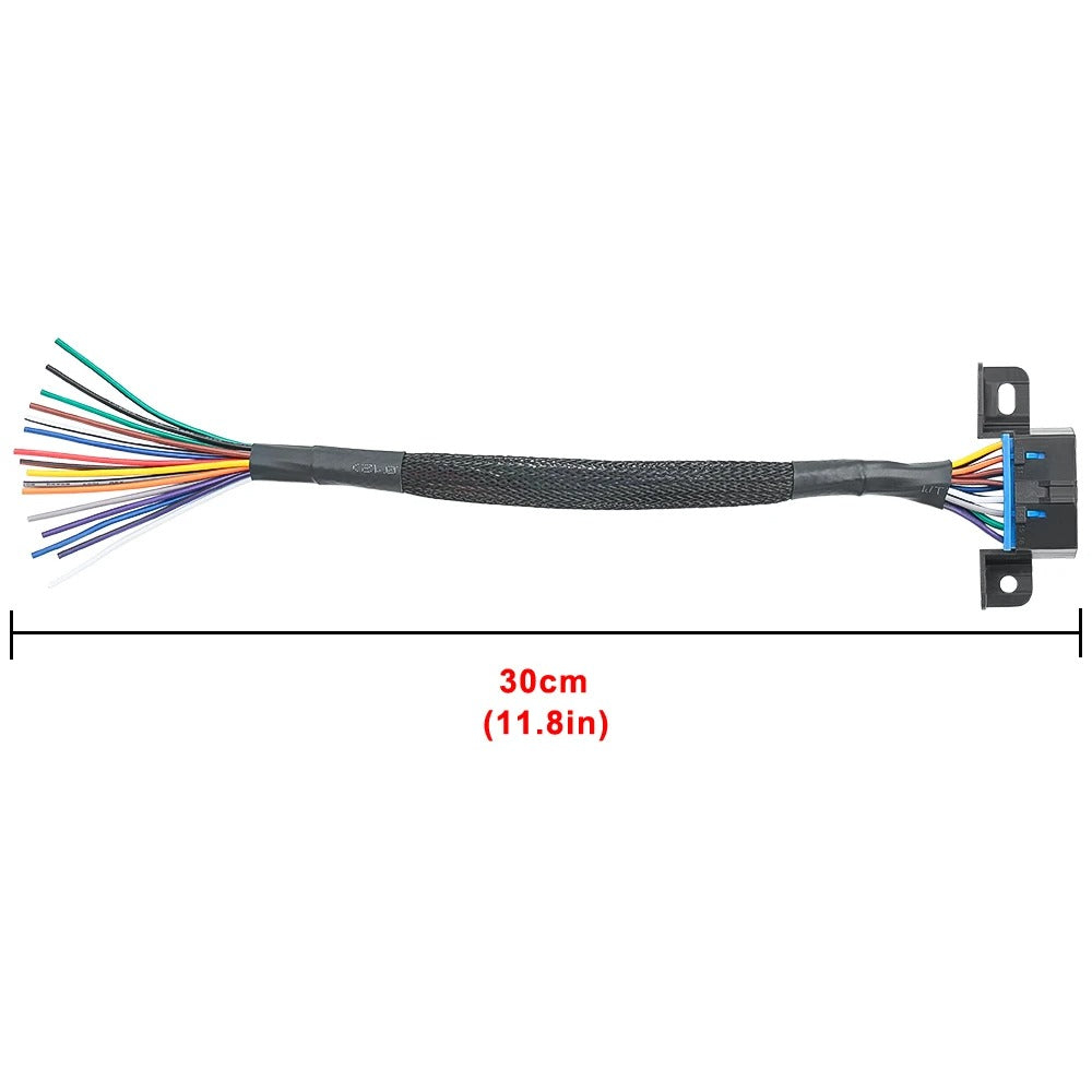30 cm gør-det-selv 16-benet hun til han OBD-kabel OBD2 16-benet forlænger kabel - LifafaDenmark Aps