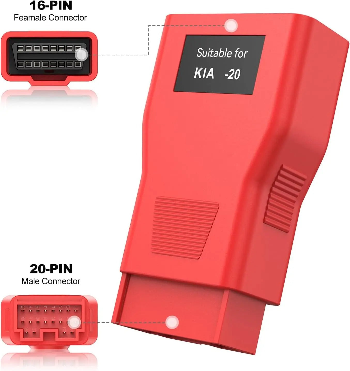 OBDII til OBDII Autel Kia 20 bens adapter til bil diagnostik - LifafaDenmark Aps