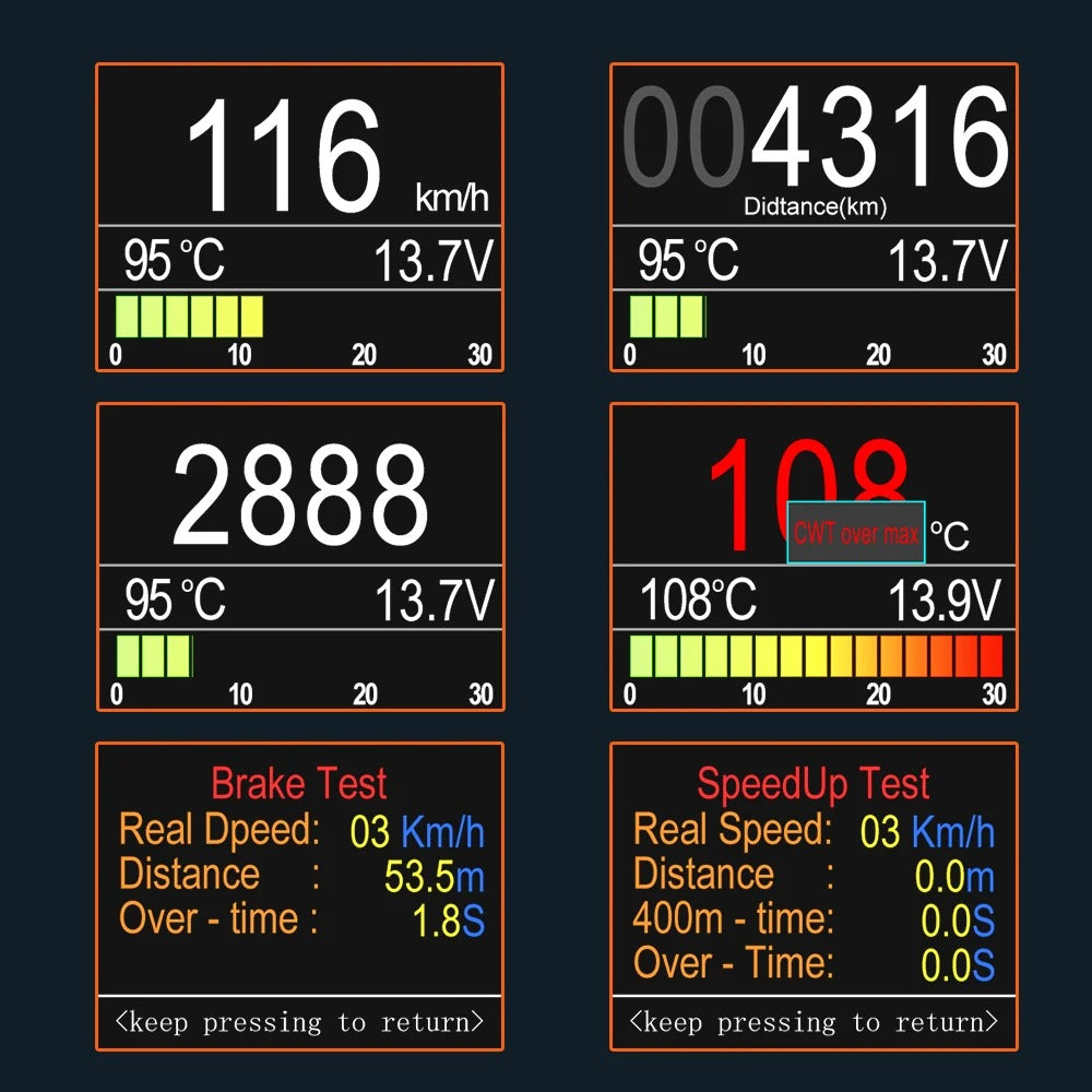ANCEL A202 Bil computer Bil Digital OBD 2 Computer Display Hastighed Brændstofforbrug Temperatur måler OBD2 Scanner