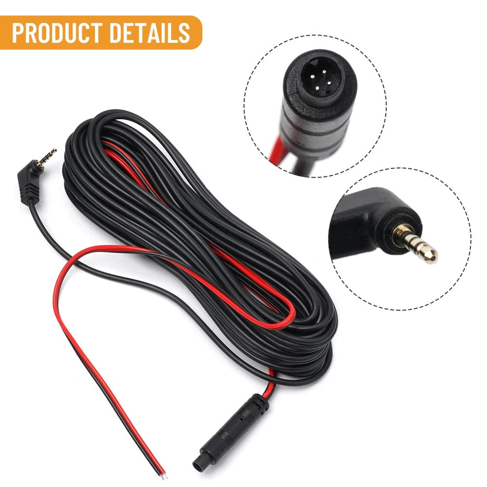 Forlænger kabel til bil dashcam DC 12V 4 benet 10m forlænger kabel AV-kabel til bakkamera