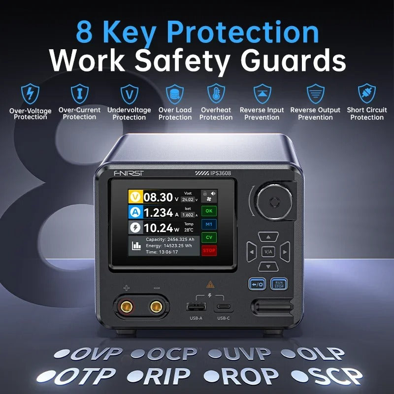 Fnirsi IPS3608 Højtydende CNC DC Justerbar Spændings regulator Strømforsyning med Uplink Funktion - LifafaDenmark Aps