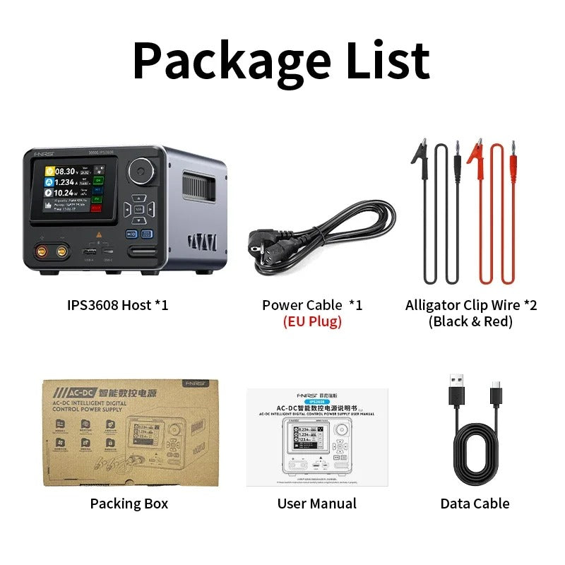 Fnirsi IPS3608 Højtydende CNC DC Justerbar Spændings regulator Strømforsyning med Uplink Funktion - LifafaDenmark Aps