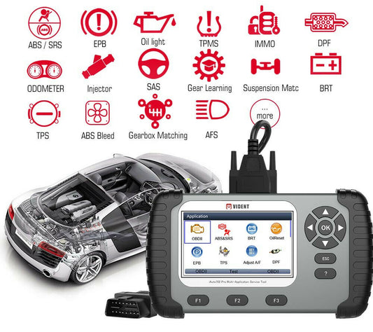 VIDENT iAuto 702 Pro OBD2 bildiagnoseskannerverktøy for ABS SRS DPF EPB TPMS