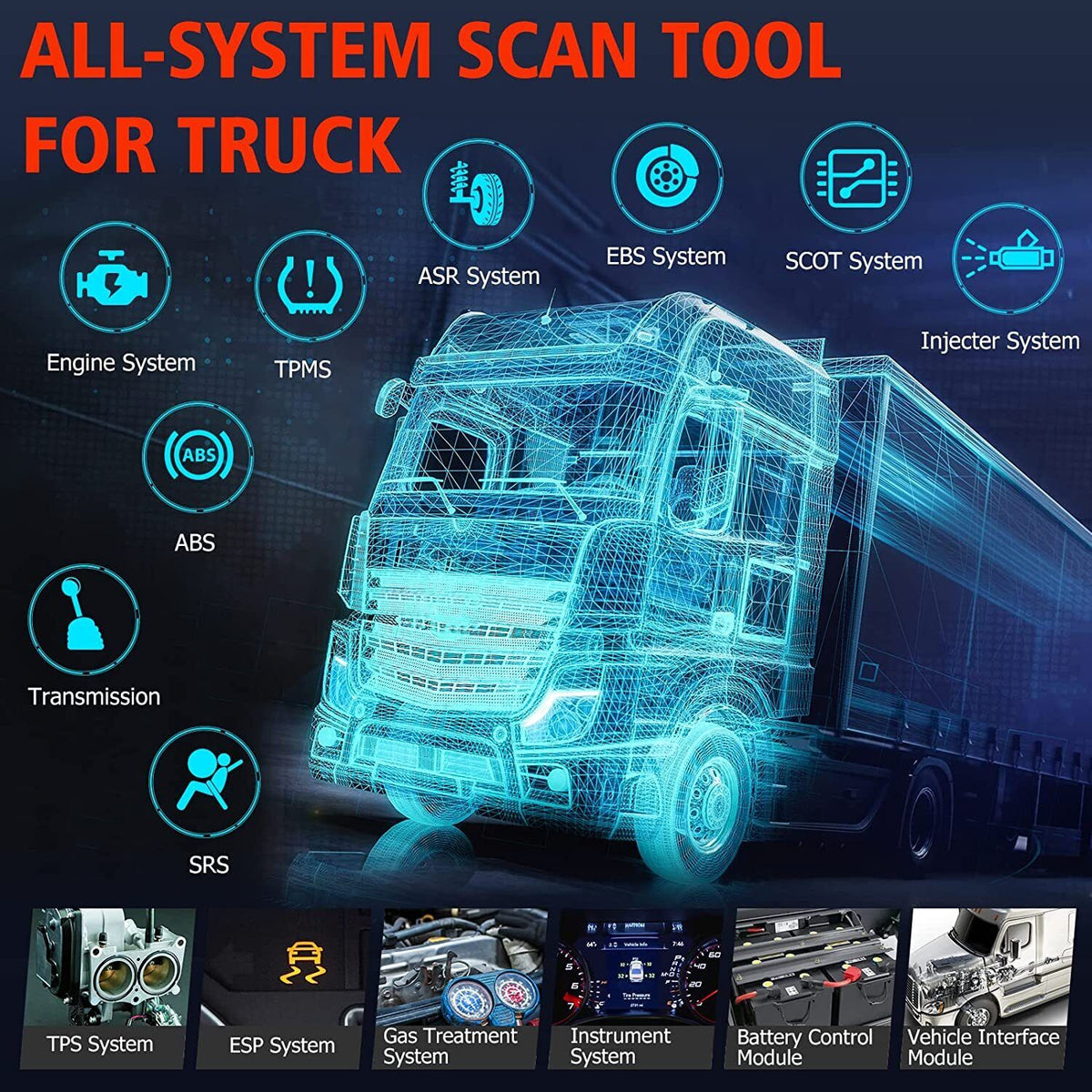 ANCEL HD601 Heavy Duty Truck Diagnostic Tool 24V ANCEL HD601 Heavy Duty Truck Diagnostic Tool 24V