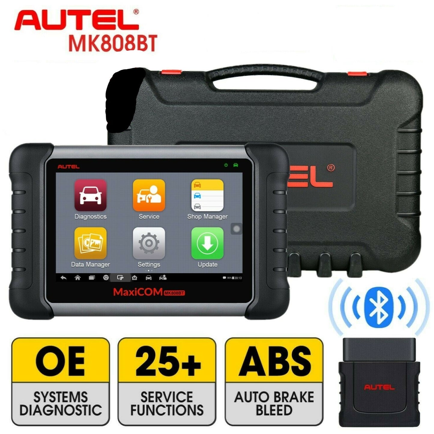 Autel MaxiCOM MK808BT OBD2 Bluetooth Auto Diagnostic Scanner Opdateret MK808