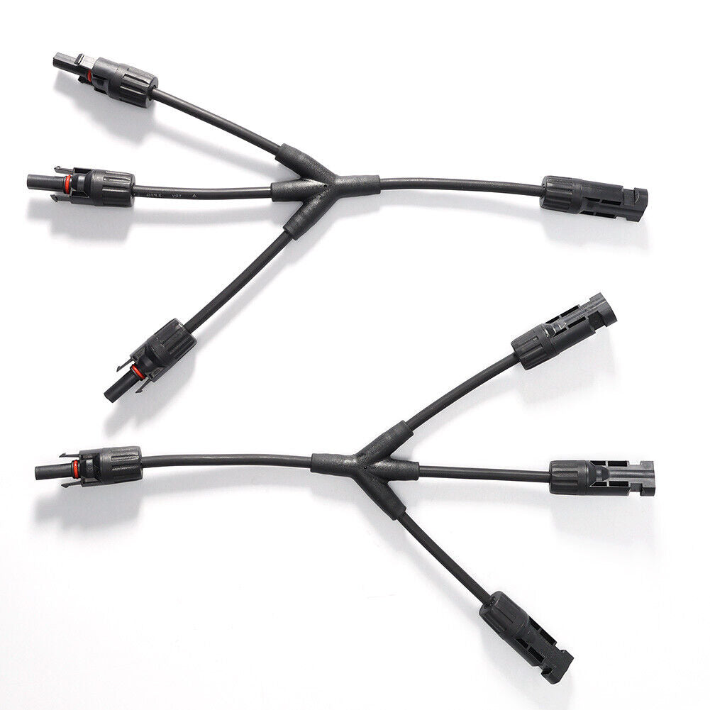 Sol panel Y-gren kabel stik Splitter forbindelse Adapter Kabel 1 til 3 gren stik