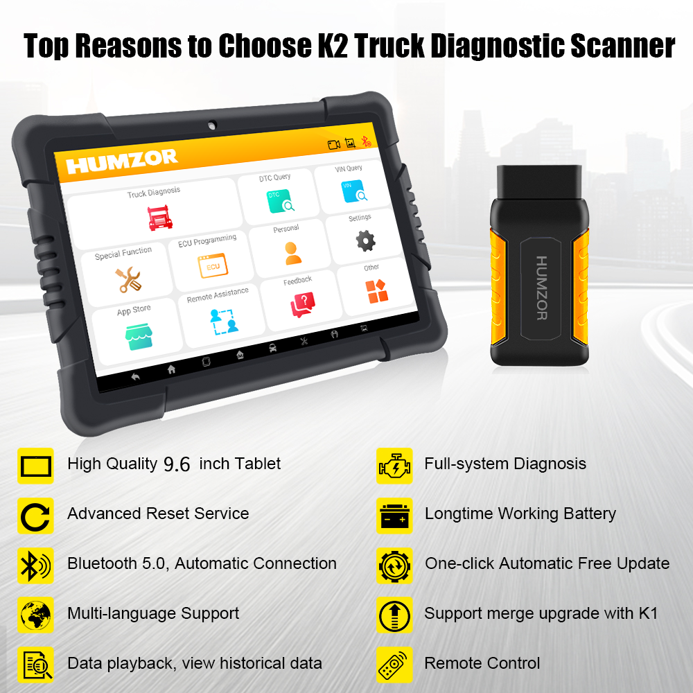ND566 Bluetooth Tablet Heavy Duty Truck OBD2 Scanner Fuldt System Diagnose Værktøj