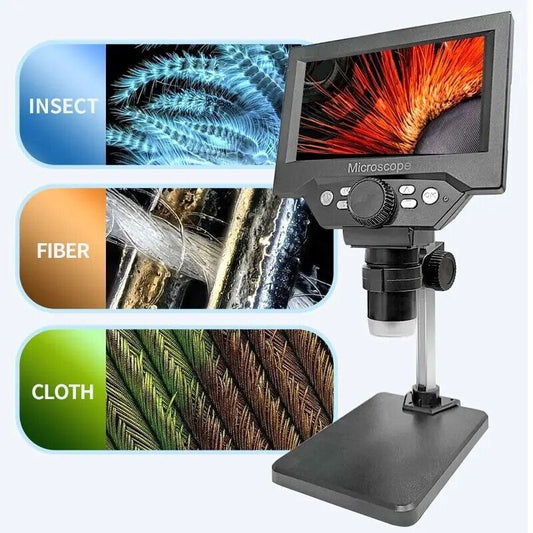 5.5'' LCD digital mikroskop 1000X 1080P forstørrelsesglas med stativ til elektronisk reparation - LifafaDenmark Aps