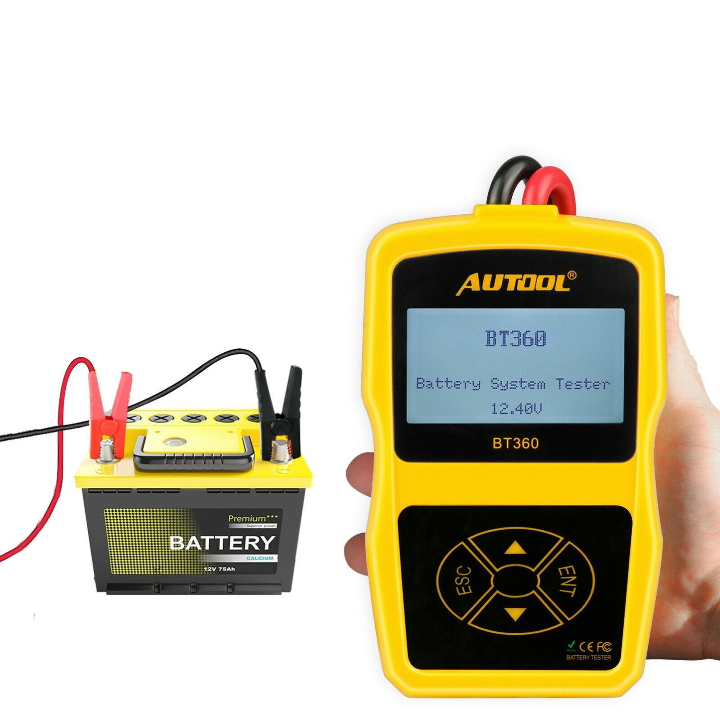 Autool BT360 DC 12V batteri system tester Blysyre opladnings test Analyser