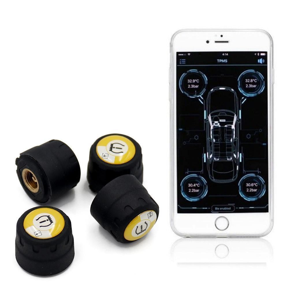 Bil TPMS Bluetooth 4.0 Dæktryk overvågnings system 4 eksterne sensorer - LifafaDenmark Aps