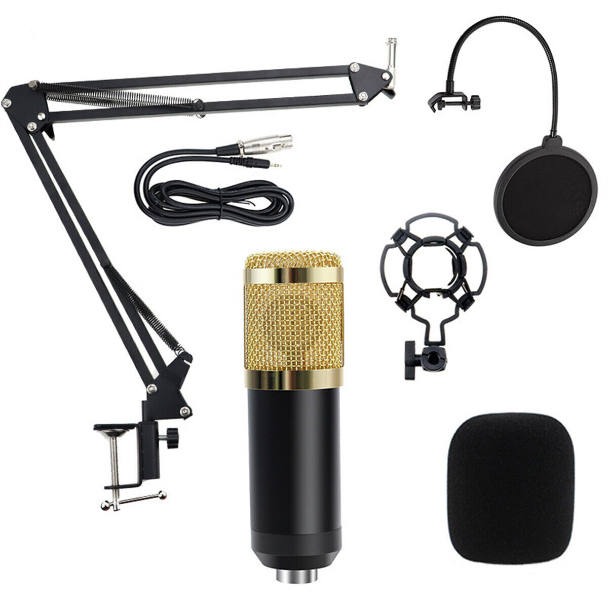 Kondensator mikrofon sæt med V8 Live Sound Card Studio Audio Recording