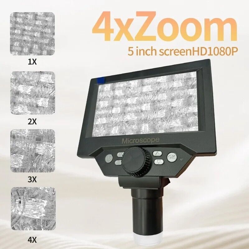 5.5'' LCD digital mikroskop 1000X 1080P forstørrelsesglas med stativ til elektronisk reparation