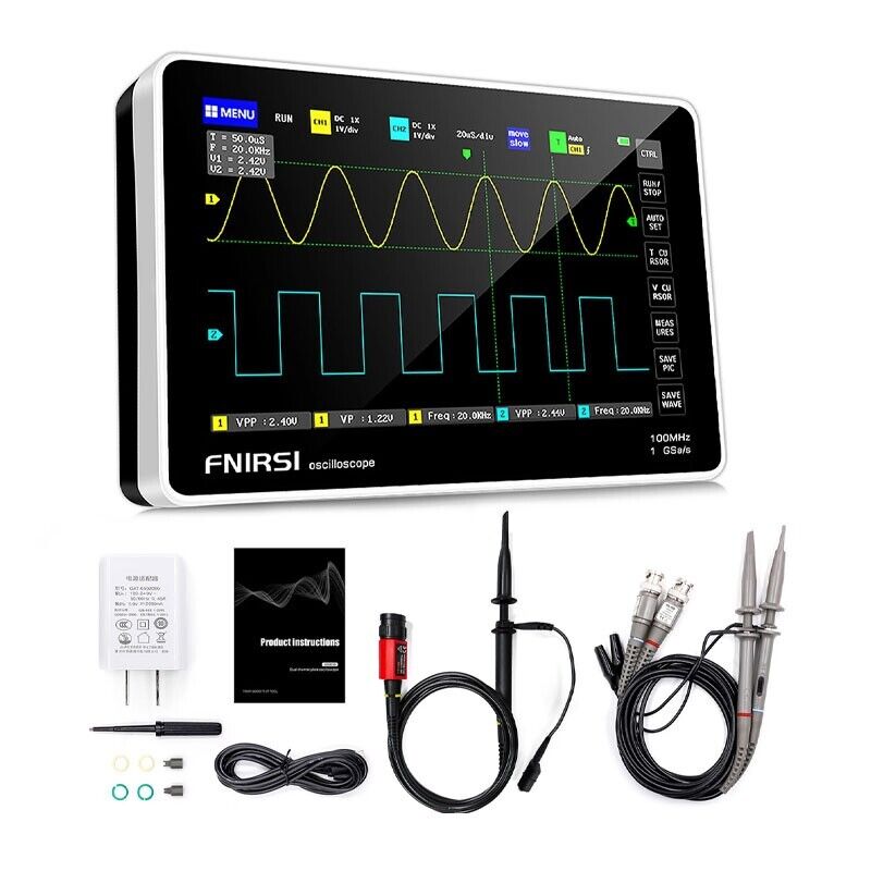 100MHz 1GSas Tablet Oscilloskop 2Ch 7'' Touch Screen + P4100 Probe - LifafaDenmark Aps