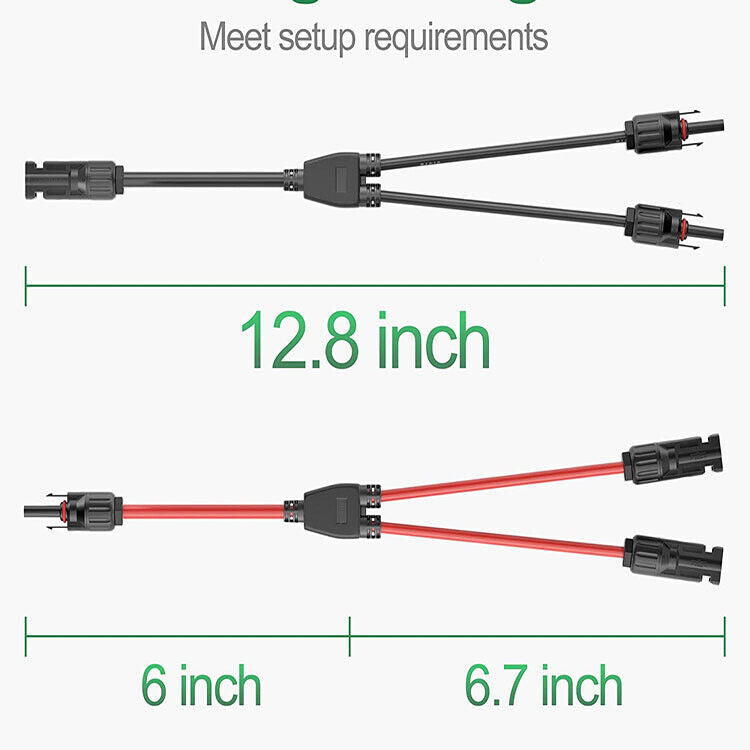Sol panel Y-gren kabel stik Splitter forbindelse Adapter Kabel 1 til 2 gren stik