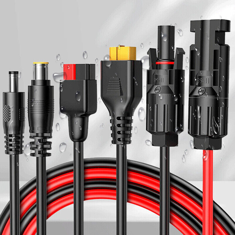 4-i-1 solpanel stik forlænger kabel splitter kompatibel XT60 DC 8 mm 5,5 mm